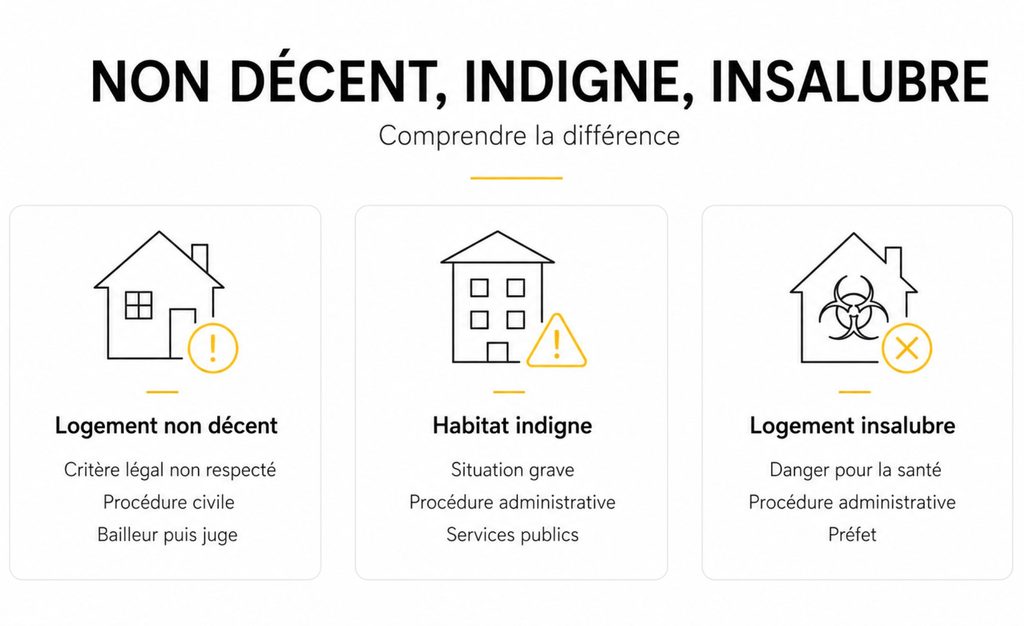 Quelles sont les différences entre un logement non décent, indigne et insalubre ?